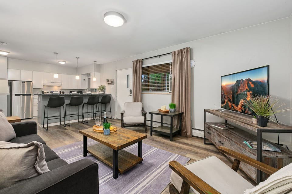 Condo, Multiple Beds, Patio, Garden View (220 Peterson St Unit 7) | Living area | 50-inch flat-screen TV with digital channels