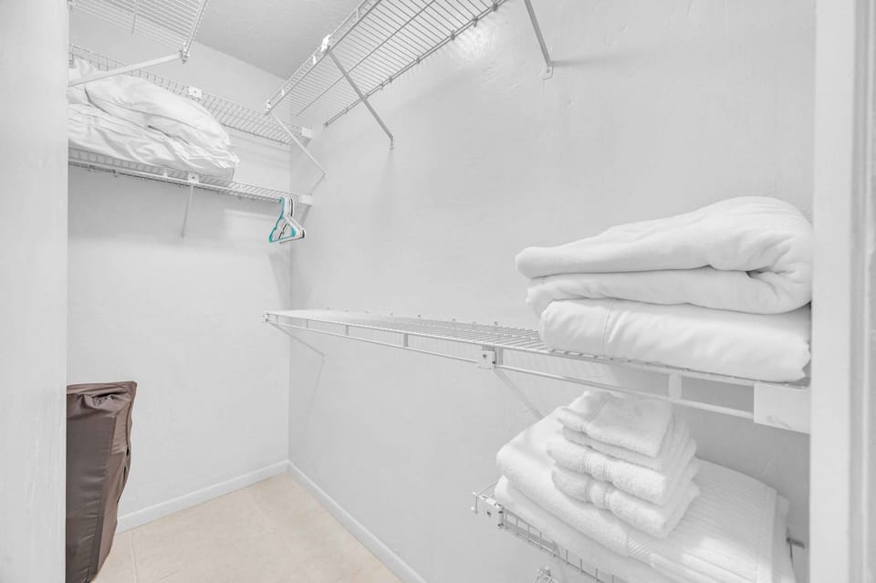 Walk in closet with extra linens