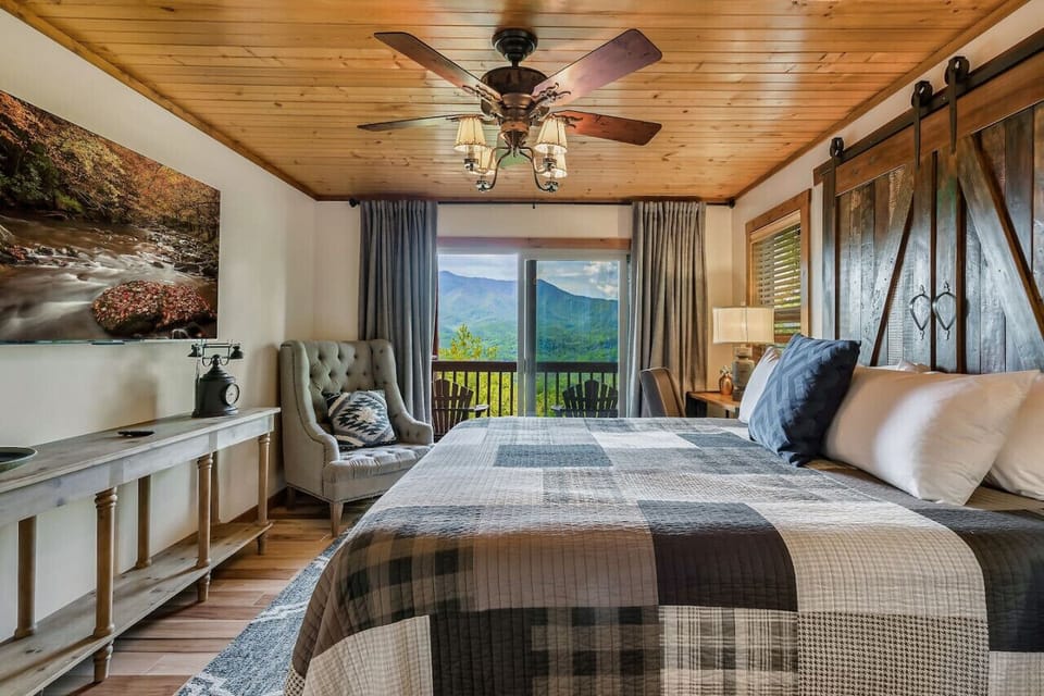 Six master king suites with stunning views, private decks, 65" 4K Smart TVs, blackout curtains, writing desks, and luxurious bathrooms with double vanities and most with jetted tubs.