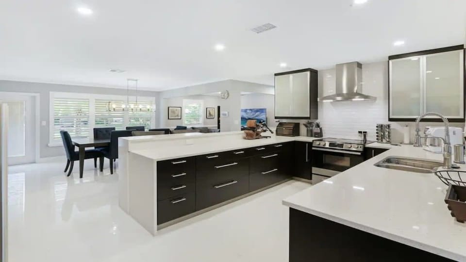 Cook like a chef in the fully stocked kitchen, complete with modern appliances and all the essentials for preparing delicious meals.