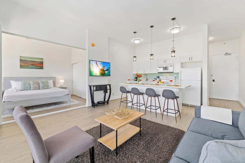Living room with cable TV