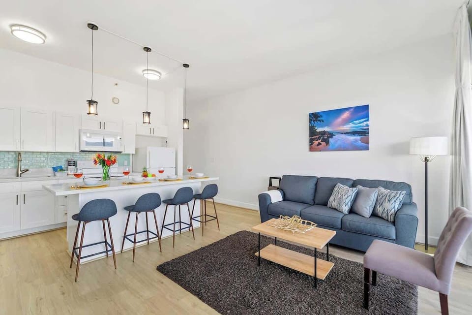 Fully renovated apartment. Living room and dining area