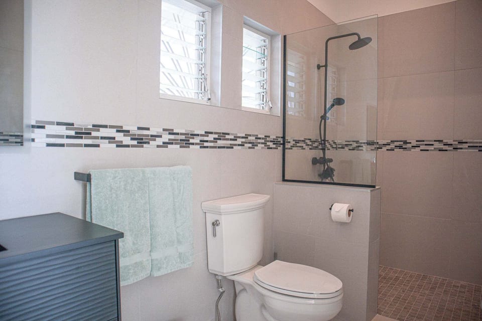 Primary en-suite bathroom with shower