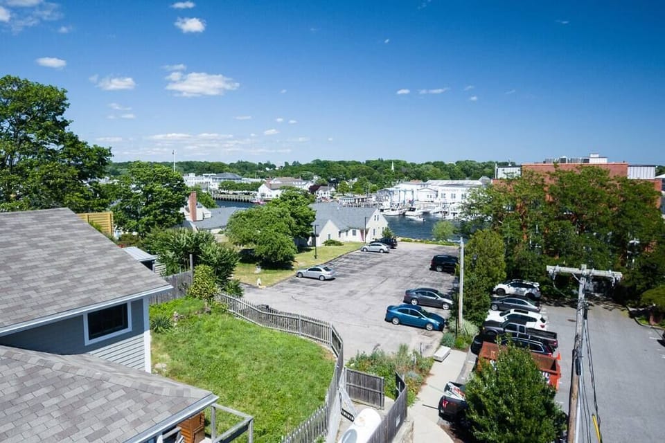 Looking toward the Mystic River from the apartments