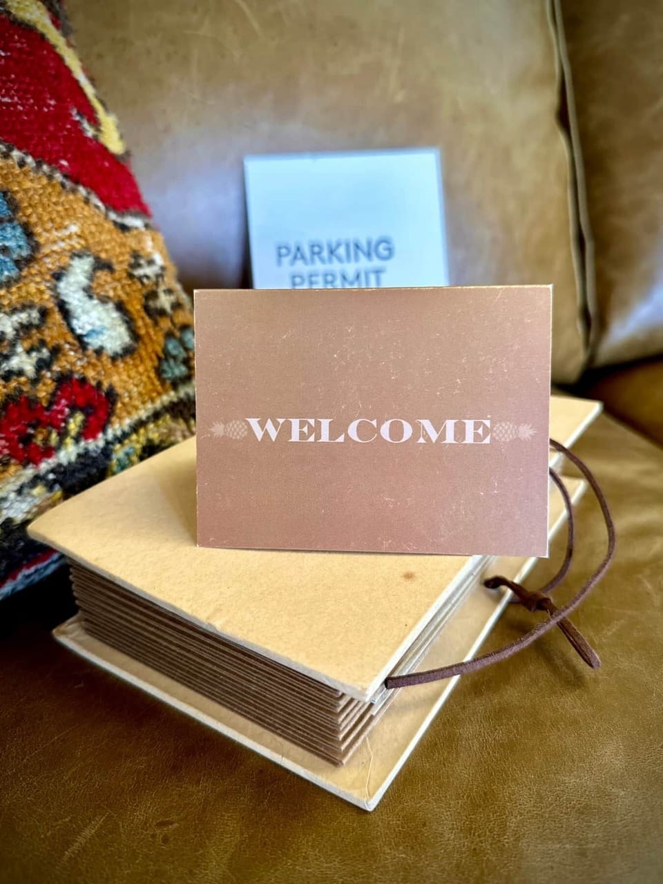 Welcome Cocktail Gift Card, Info Guide w Scan Links and Parking Permit