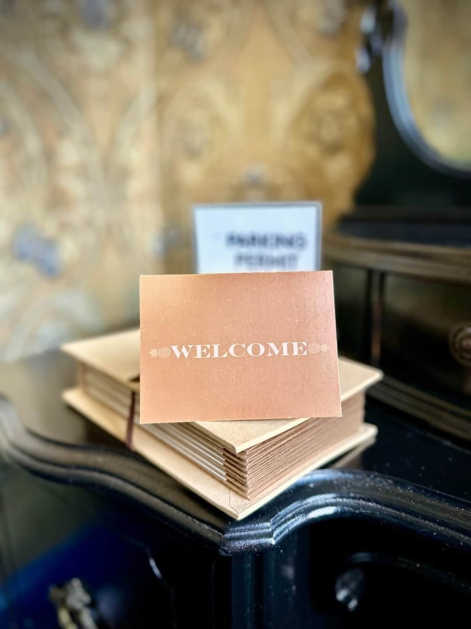 Welcome Cocktail Gift Card, Info Guide w Scan Links and Parking Permit
