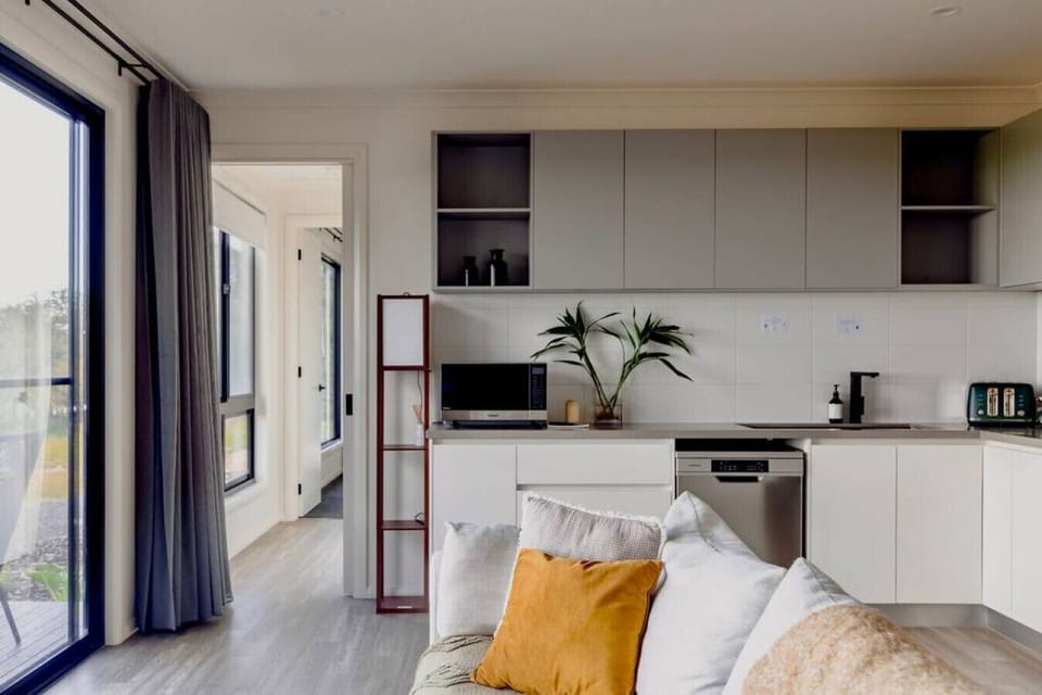 Open plan space from the living to the kitchen area