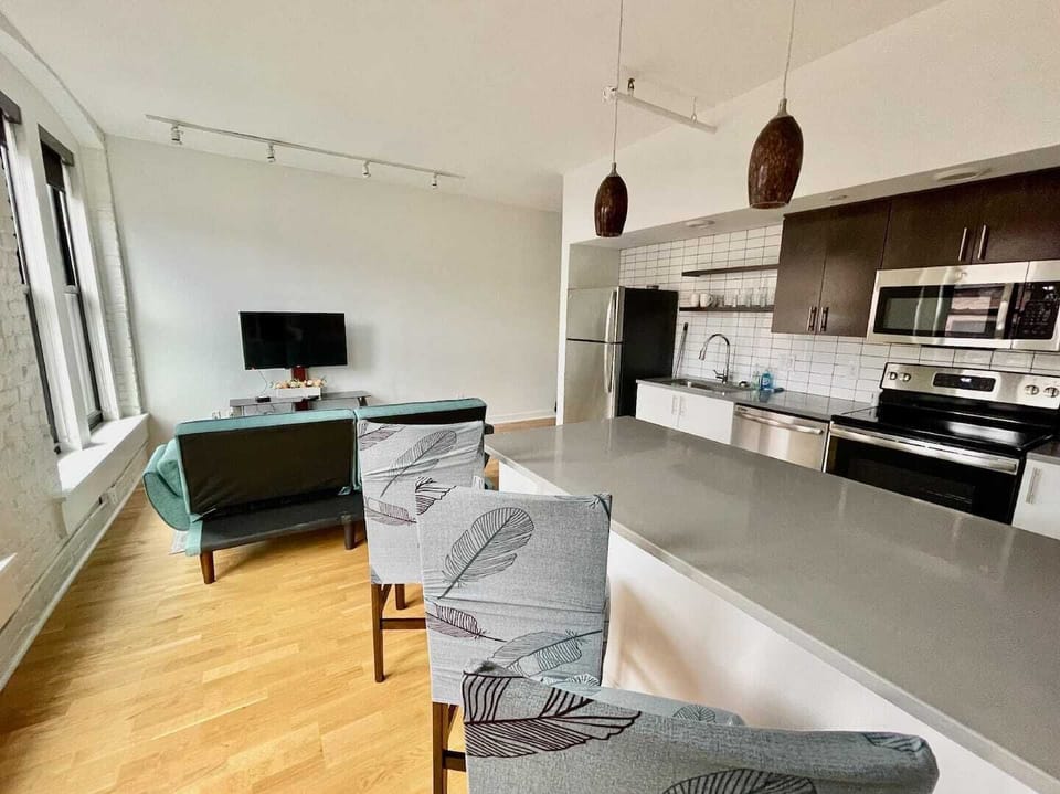 Kitchen and oversized island