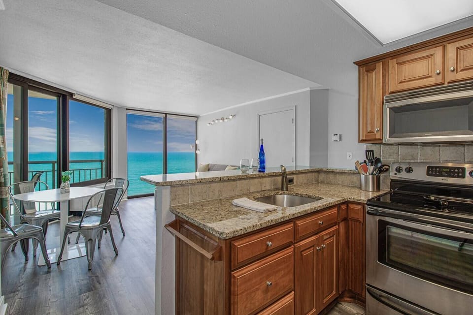 Prep your meals while enjoying the view