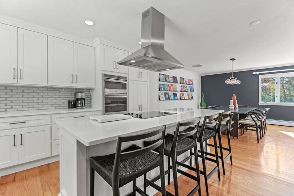 Fully equipped & renovated kitchen. Large island with seating for 4.