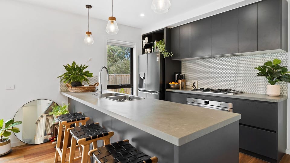  Preparing a feast is made more inviting and simple with its upscale kitchen equipped with modern tools and appliances