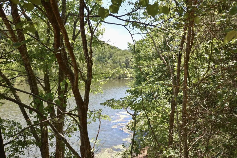 Small lake for Notch guests.     It is a steep, rocky, 1/4 hike from cabin.   