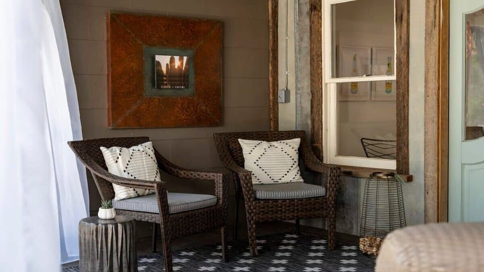 seating on porch.