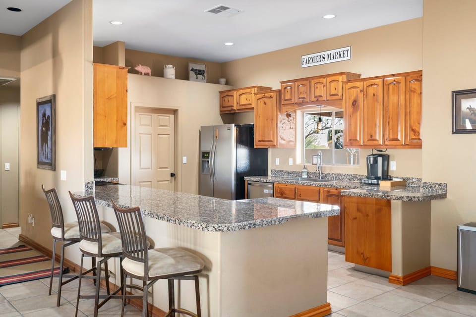 Large kitchen equipped with all cooking essentials