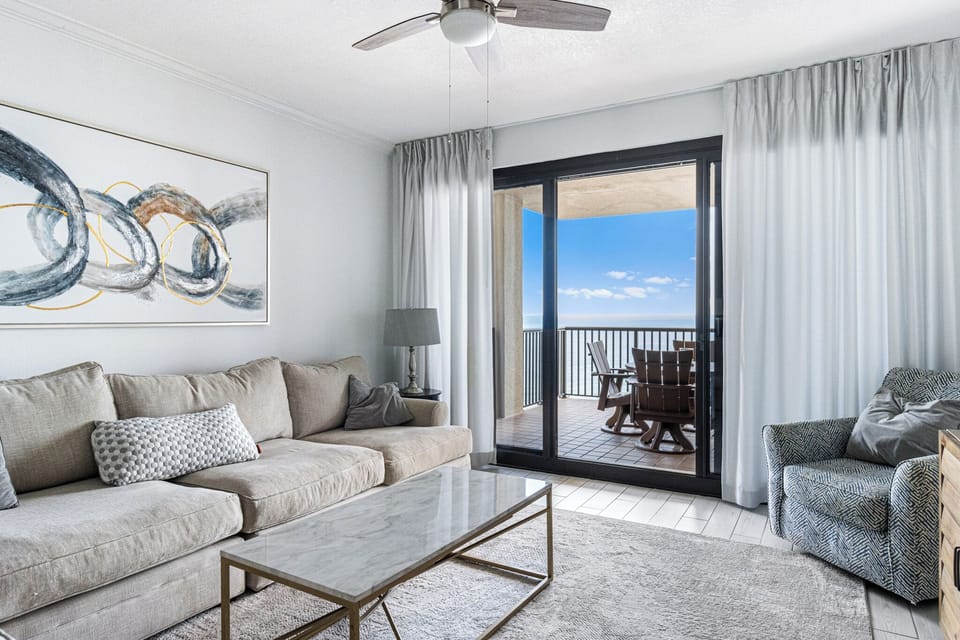 Living Room - Balcony Access + Gulf Views