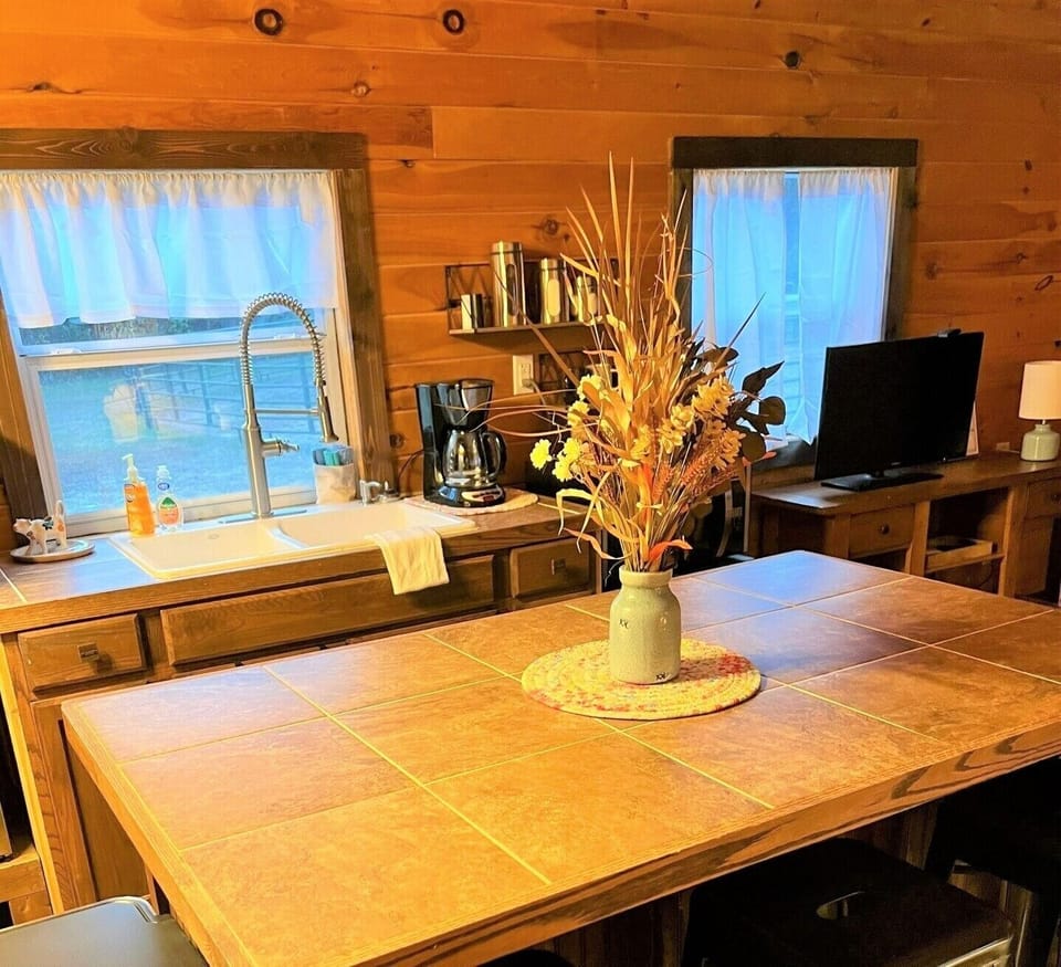 Kitchen includes a fridge, toaster oven, microwave, coffee pot (coffee provided)