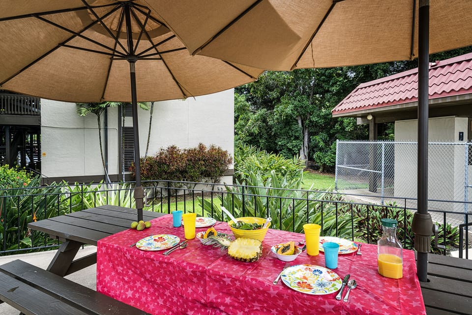 Picnic area at the BBQ deck