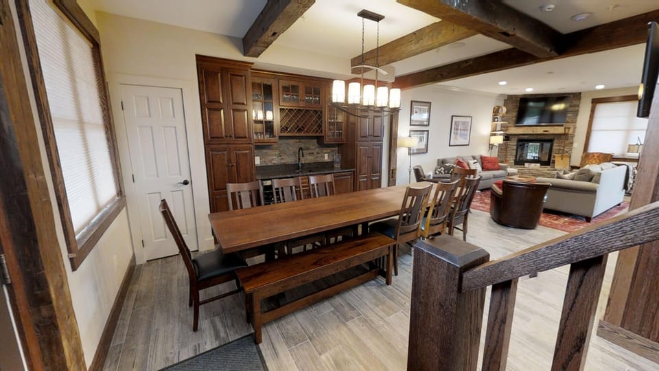 Indoors, Hardwood, Dining Room, Dining Table, Table