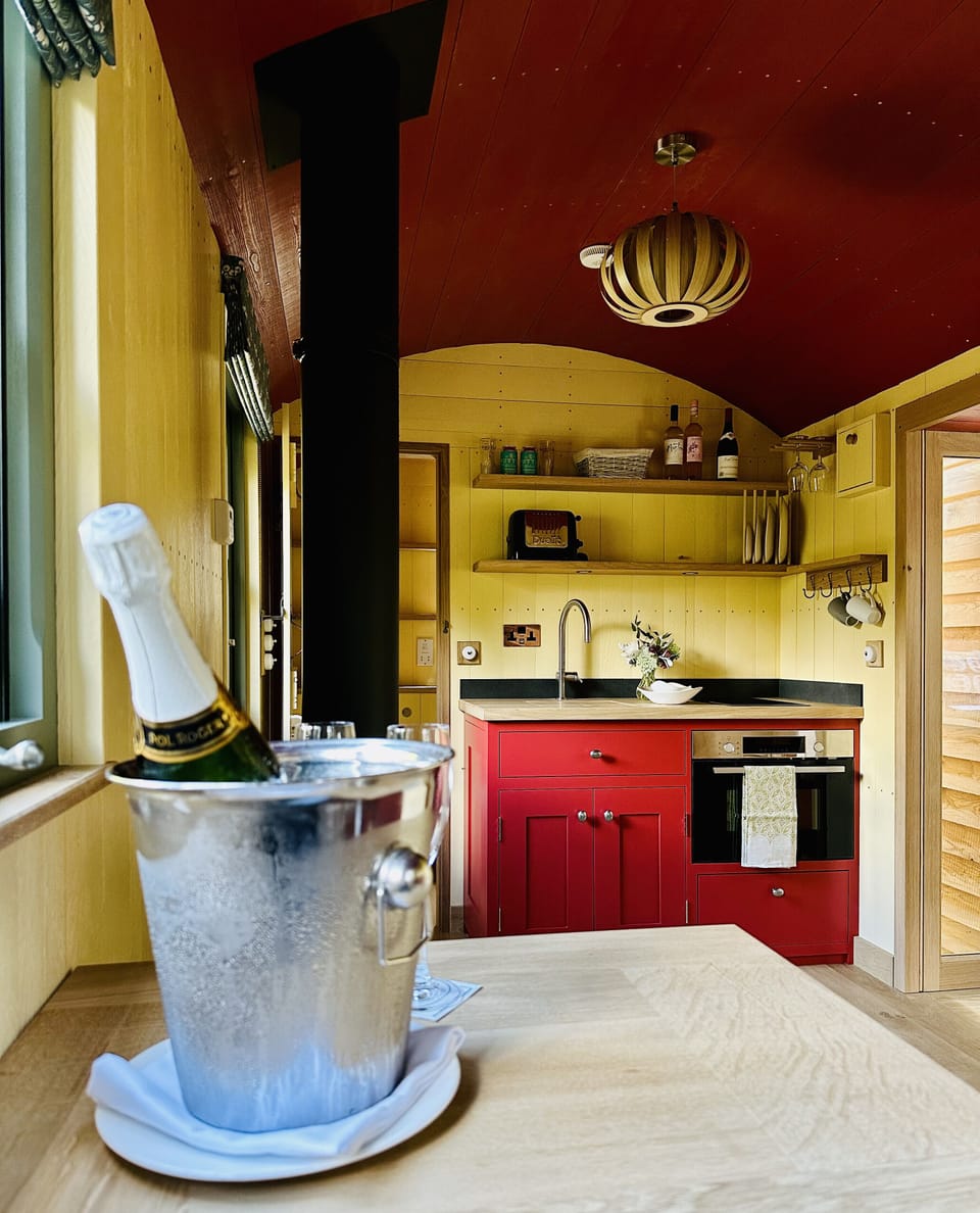 Suite (Couples Woodland, Luxury Shepherd Hut) | Private kitchen | Electric kettle