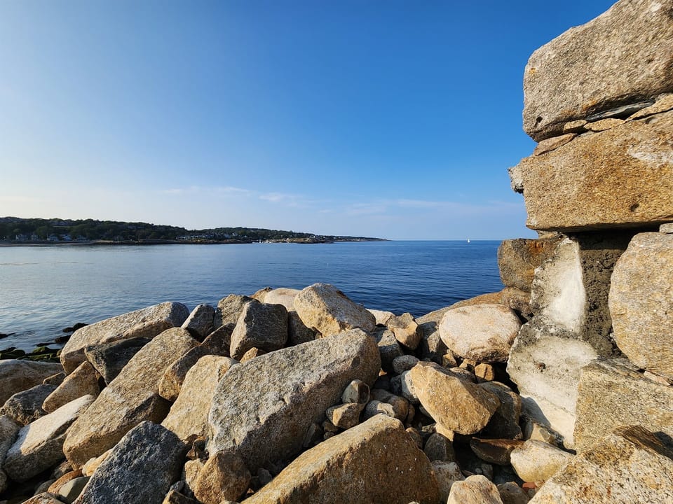 White wharf and Sandy Bay
