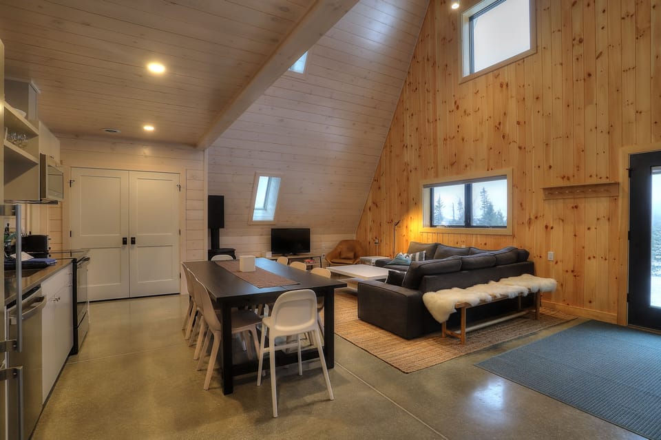 View of dining and living area