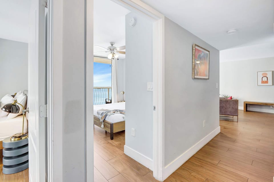 Cozy bedroom with balcony access