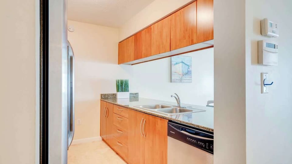 Kitchen appliances and cookware provided for guests to use!
