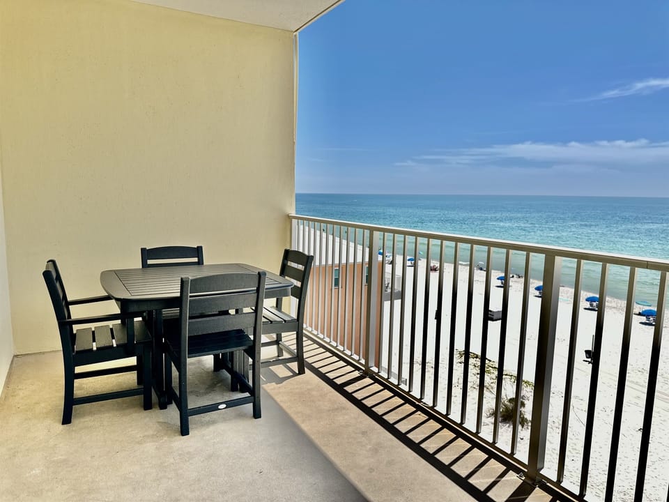 Seating for 4 at the balcony dining table!