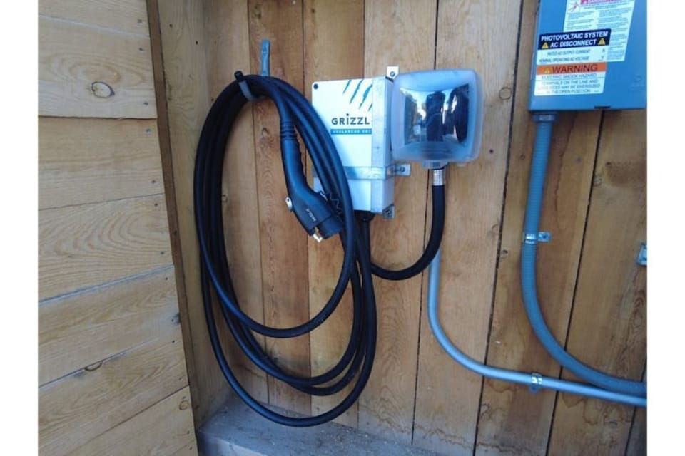 Stage II EV charger. If you have a Tesla, you will need your adapter. 