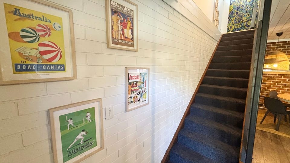 Staircase to upper level. 