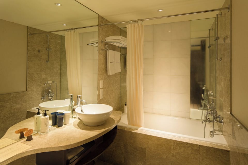 Standard Double Room (Washlet equipped) | Bathroom | Separate tub and shower, deep soaking tub, rainfall showerhead
