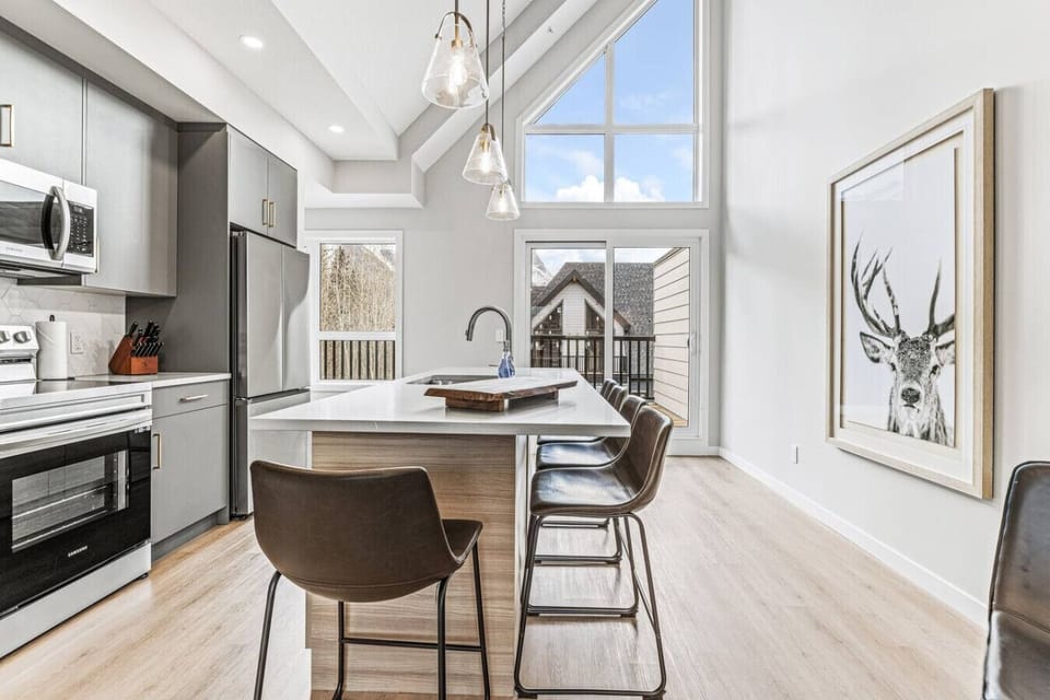 Large window and sliding door brings in natural light.