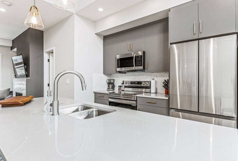 Modern kitchen set with everything needed to create delicious meals.