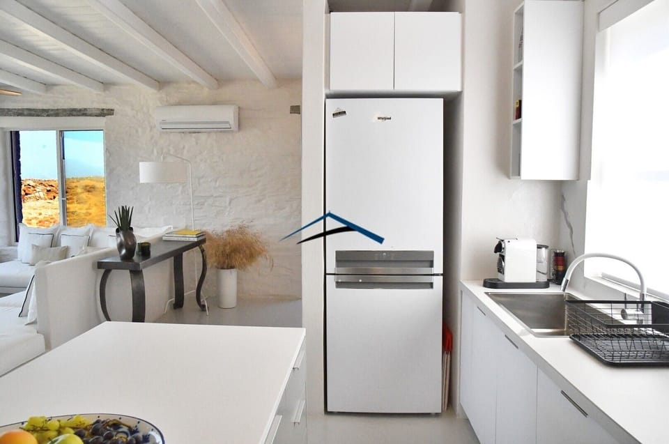 The kitchen near the living and dining area