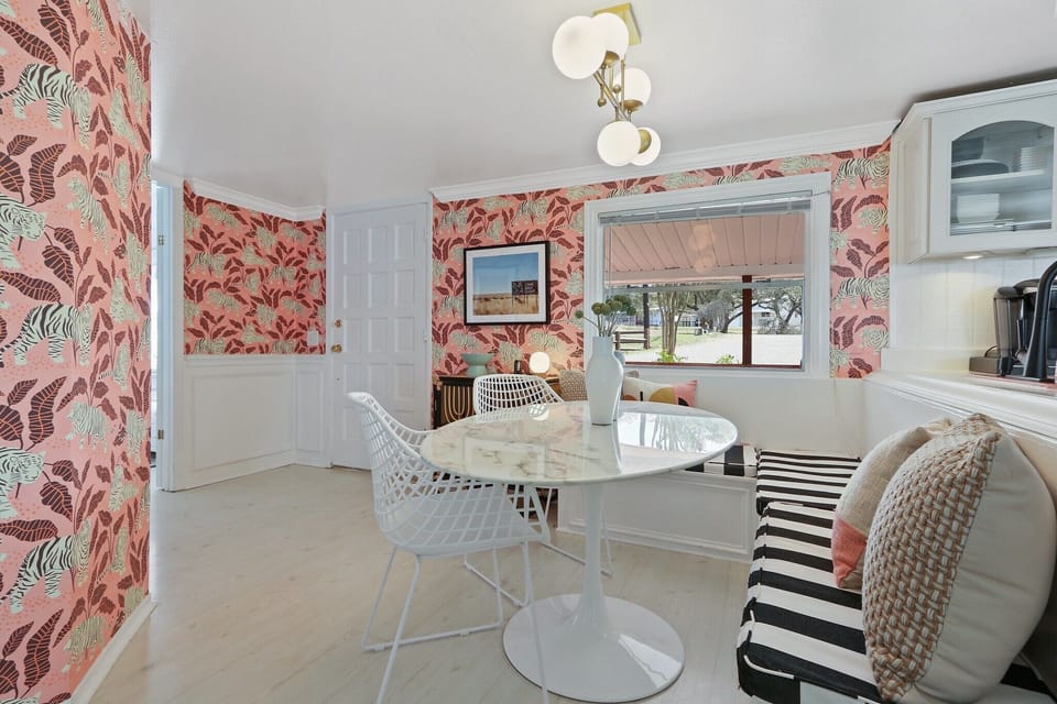 Breakfast nook next to the entry door
