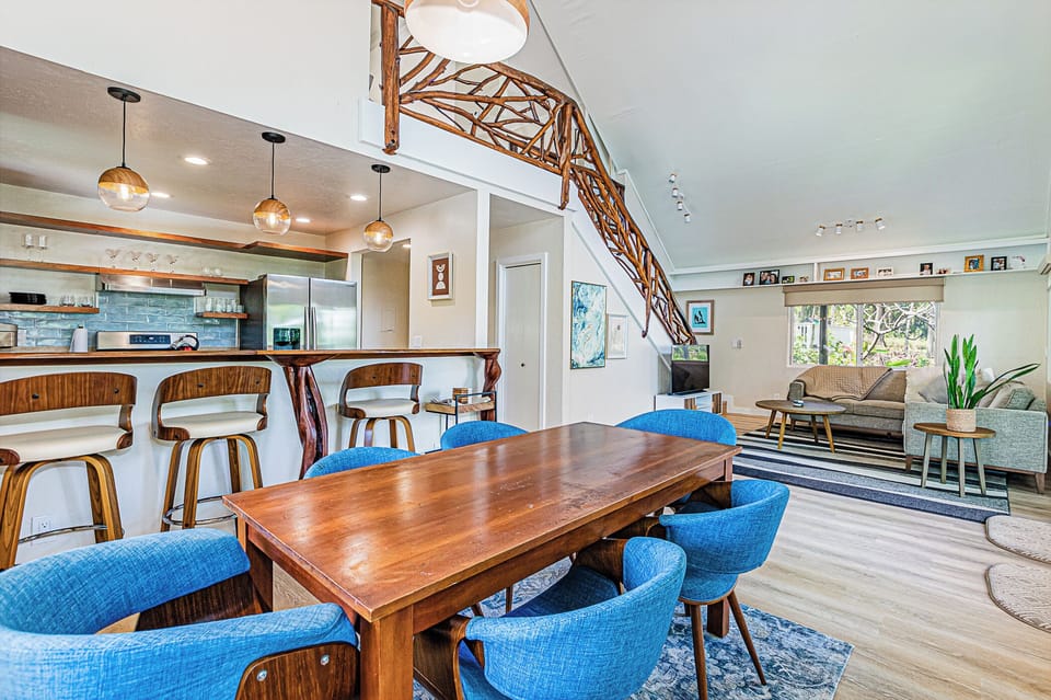 Dining table with seating for six