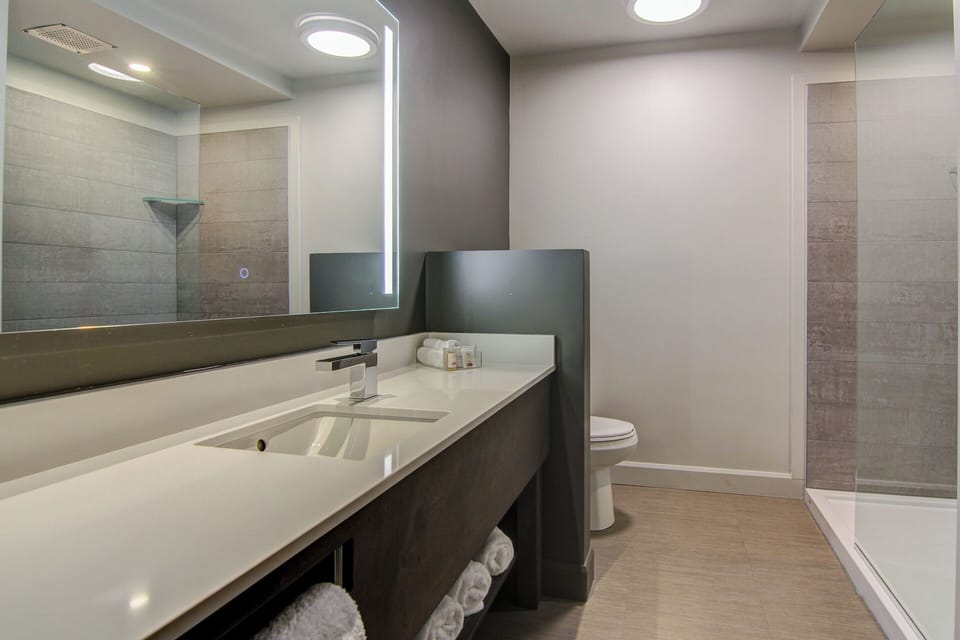 Deluxe Room, 1 King Bed, Balcony, City View | Bathroom | Eco-friendly toiletries, hair dryer, towels, soap