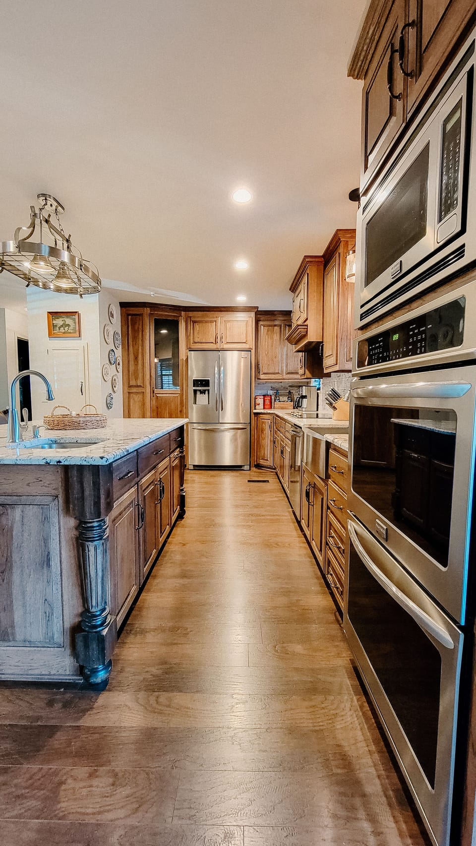 Kitchen with double convection ovens, island sink, extra large fridge, etc! 