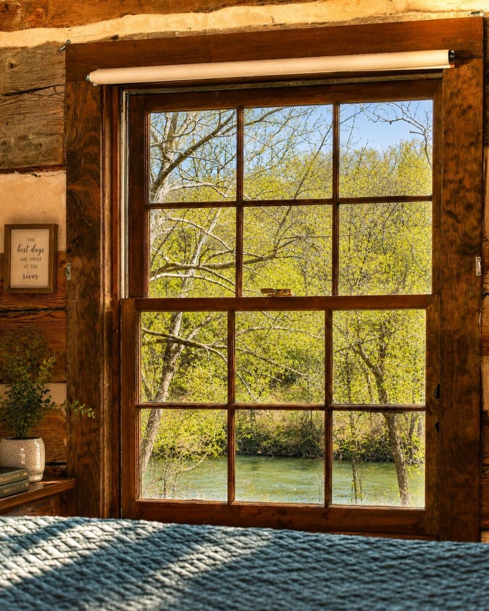 Bedroom Window River Scene