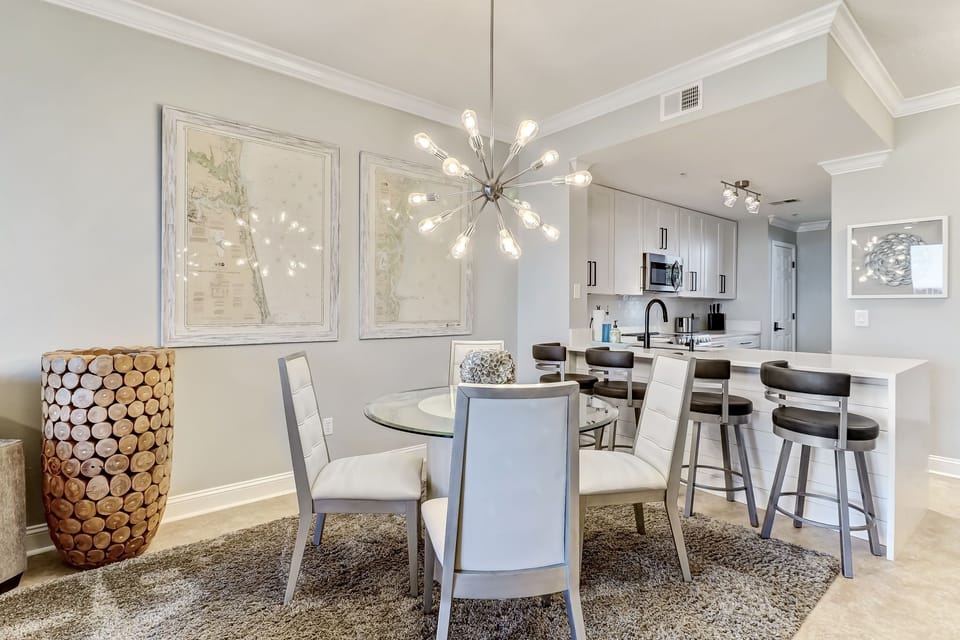 Stunning Eat In Kitchen Featuring Glasstop Dining Table Seating 4