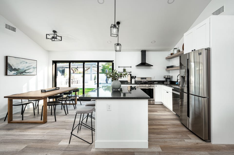 Cooking and dining in one spot.
