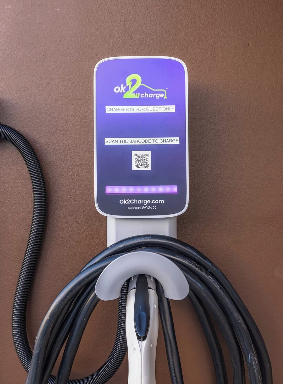On-site EV charging station at Casa Altura Joshua Tree vacation rental for convenient electric vehicle charging.