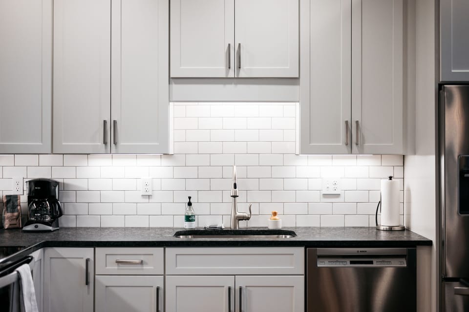 Kitchen updated to include sustainable, & chem free cleaning prod. where poss.