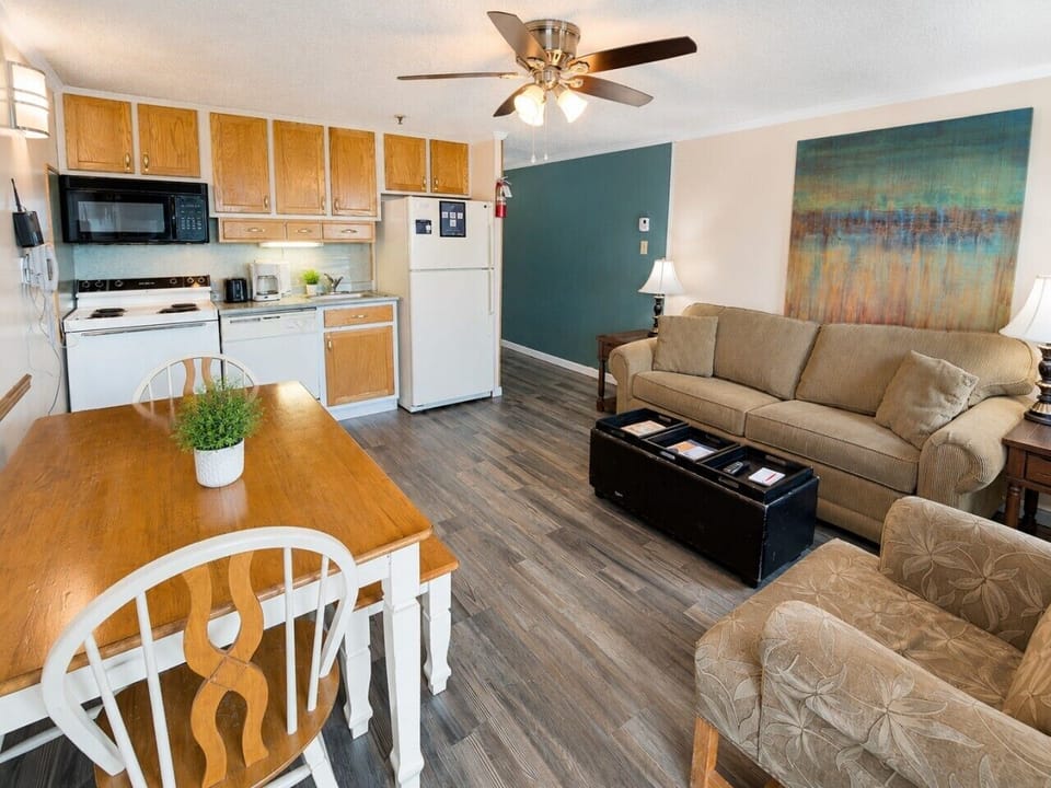 Living room with fold out sofa bed