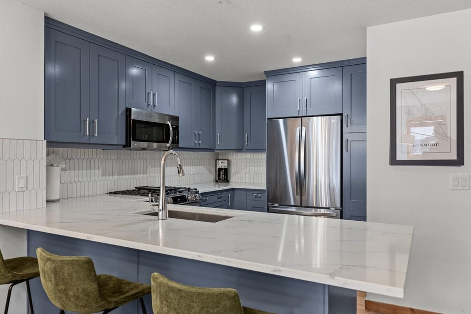 Sleek white granite countertops