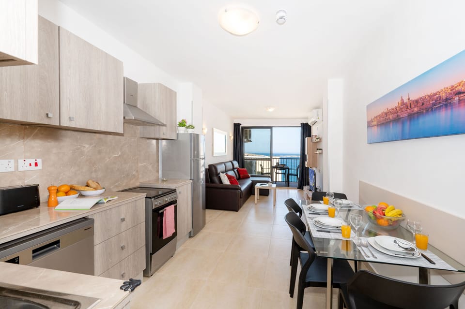 Standard Apartment, 1 Bedroom, Partial Ocean View | Living area | 43-inch LCD TV with satellite channels, TV