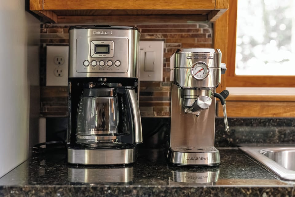 Enjoy espresso & drip coffee makers, beans, grinder, hot tea, kettle & French press for your stay.