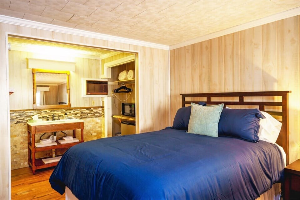 Bathroom is right off the room