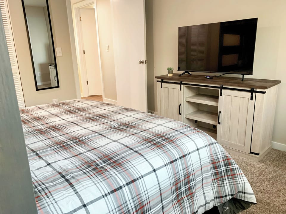The second bedroom has a 43" Roku TV with all the apps - bring your own login.