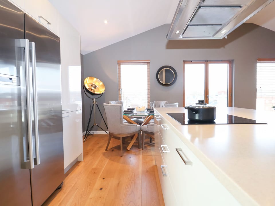 Fridge, dishwasher, electric kettle, toaster